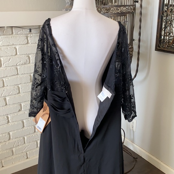 LIGHT IN THE BOX BLACK LACE 3/4 SLEEVE FORMAL EVENING DRESS 24W NEW - Picture 9 of 10